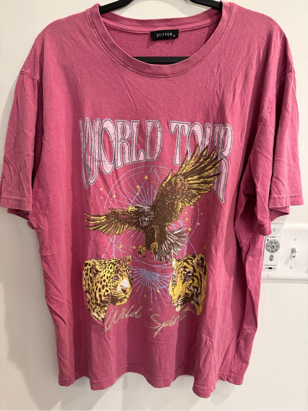 Zutter Pink 'World Tour' Graphic Short Sleeve Tee